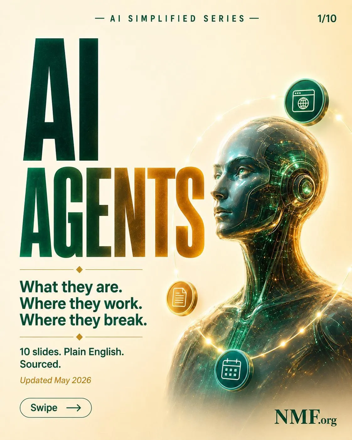 AI Agents — AI Simplified Series, 10 slides