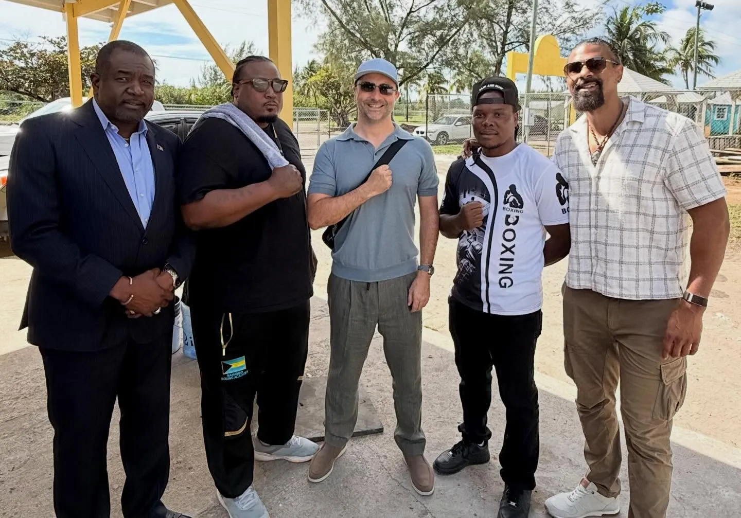 David Haye with the Bahamas Boxing Academy team in Nassau