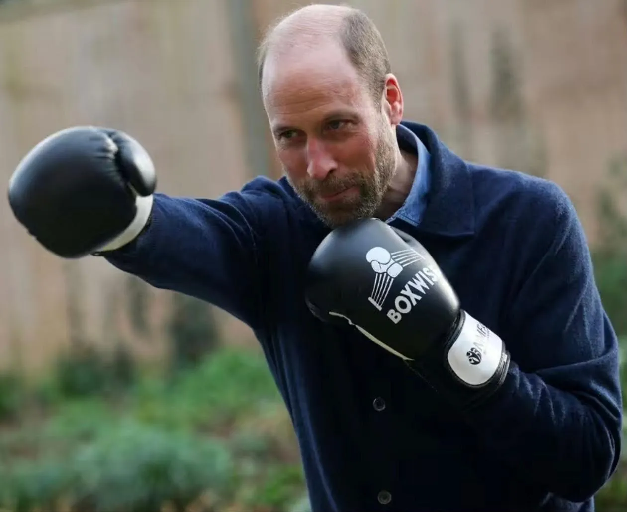 The Prince of Wales in BoxWise boxing gloves