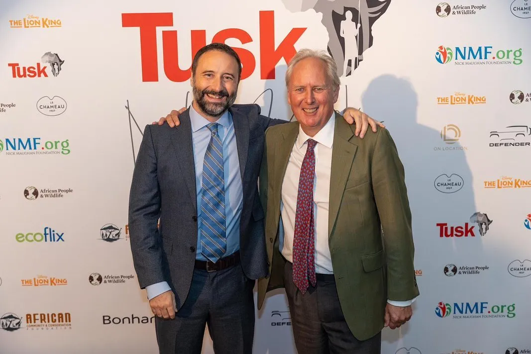 Nick Maughan with Tusk's Charlie Mayhew at a fundraiser in New York